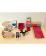 KidKraft Wooden Doll House Furniture Lot Light Up Vanity Bed Toilet Tabl... - $31.99