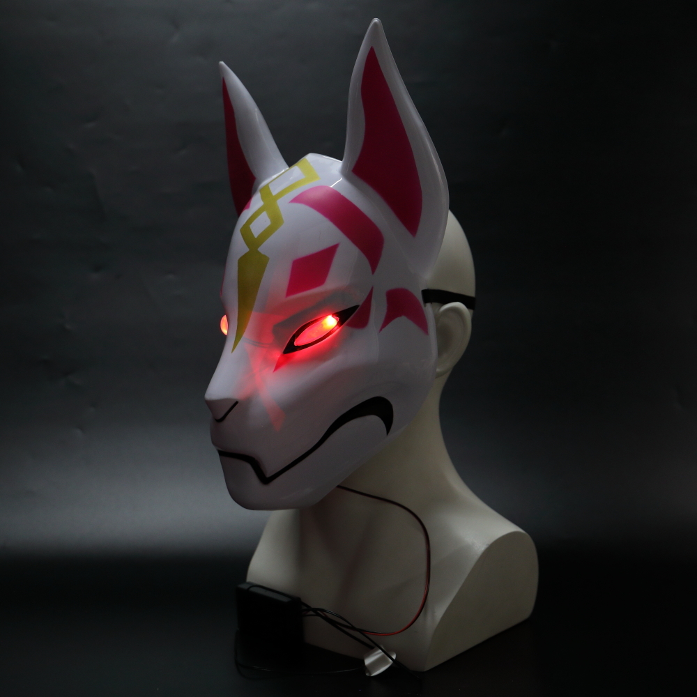 Game Fortniter Skin Fox Drift Mask Cosplay Fox Led Mask Drift Mask 