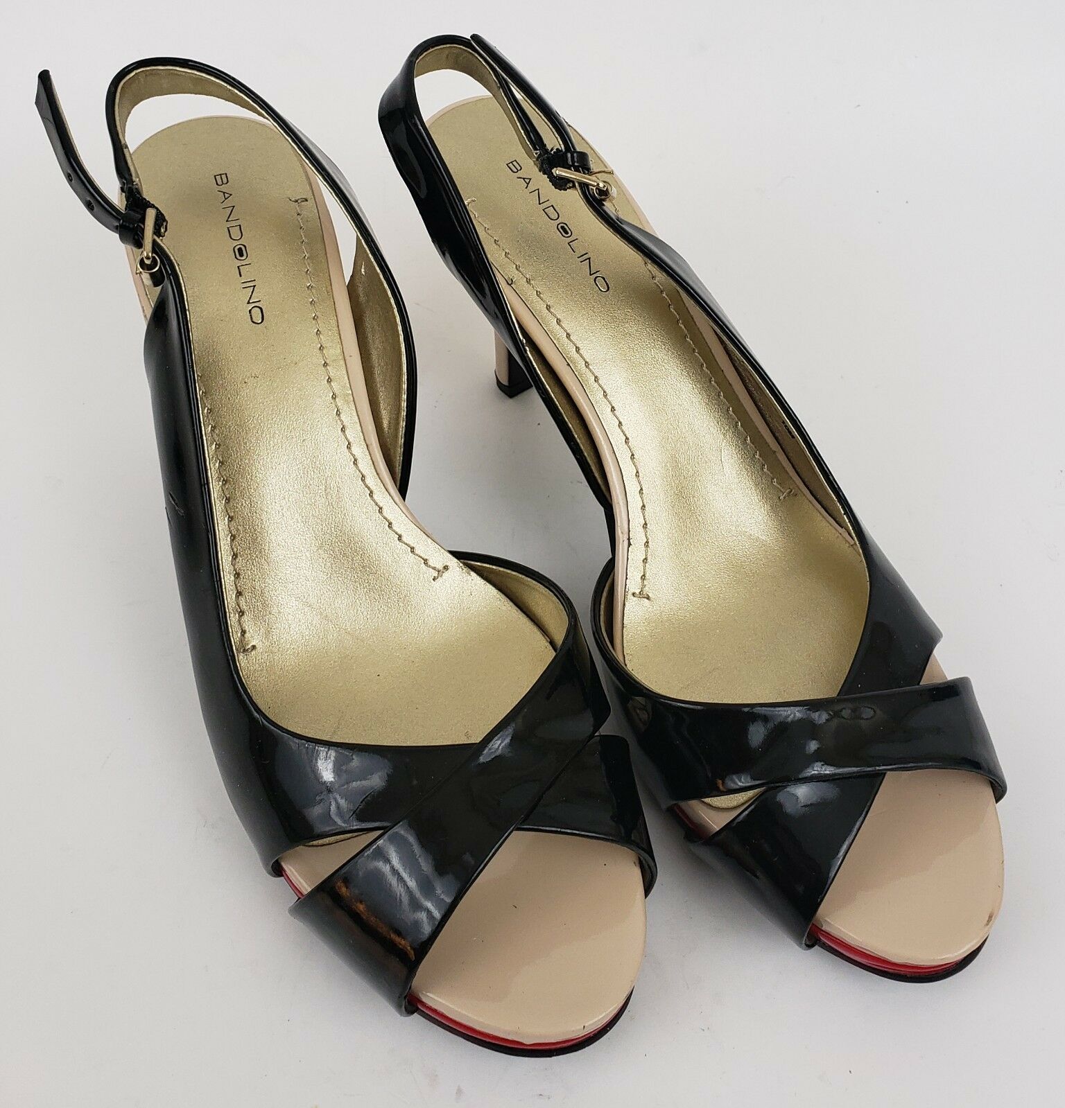 bandolino peep toe slingback