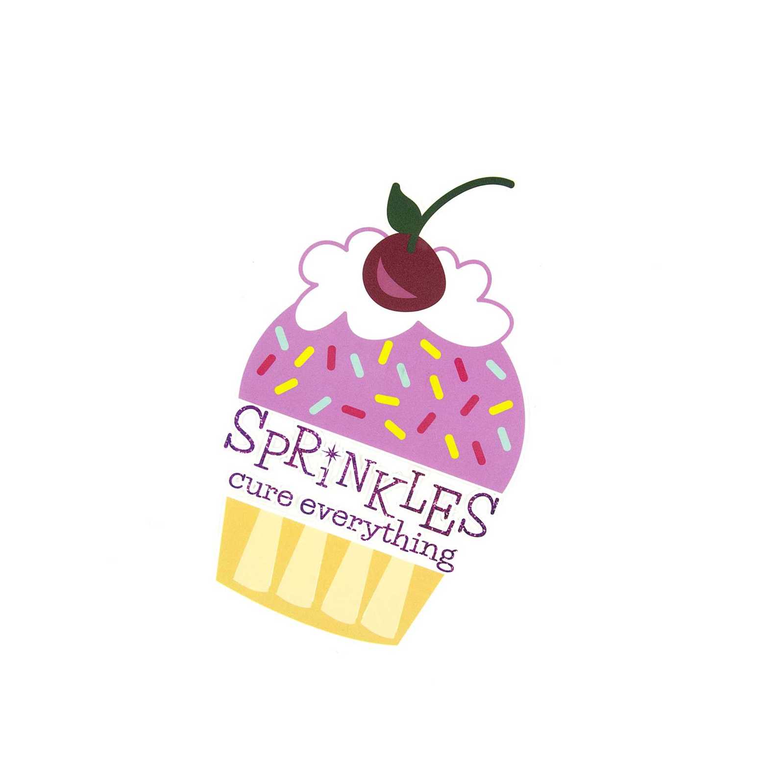 Cupcake Sprinkles Cure Everything Iron-On Transfer, Multi