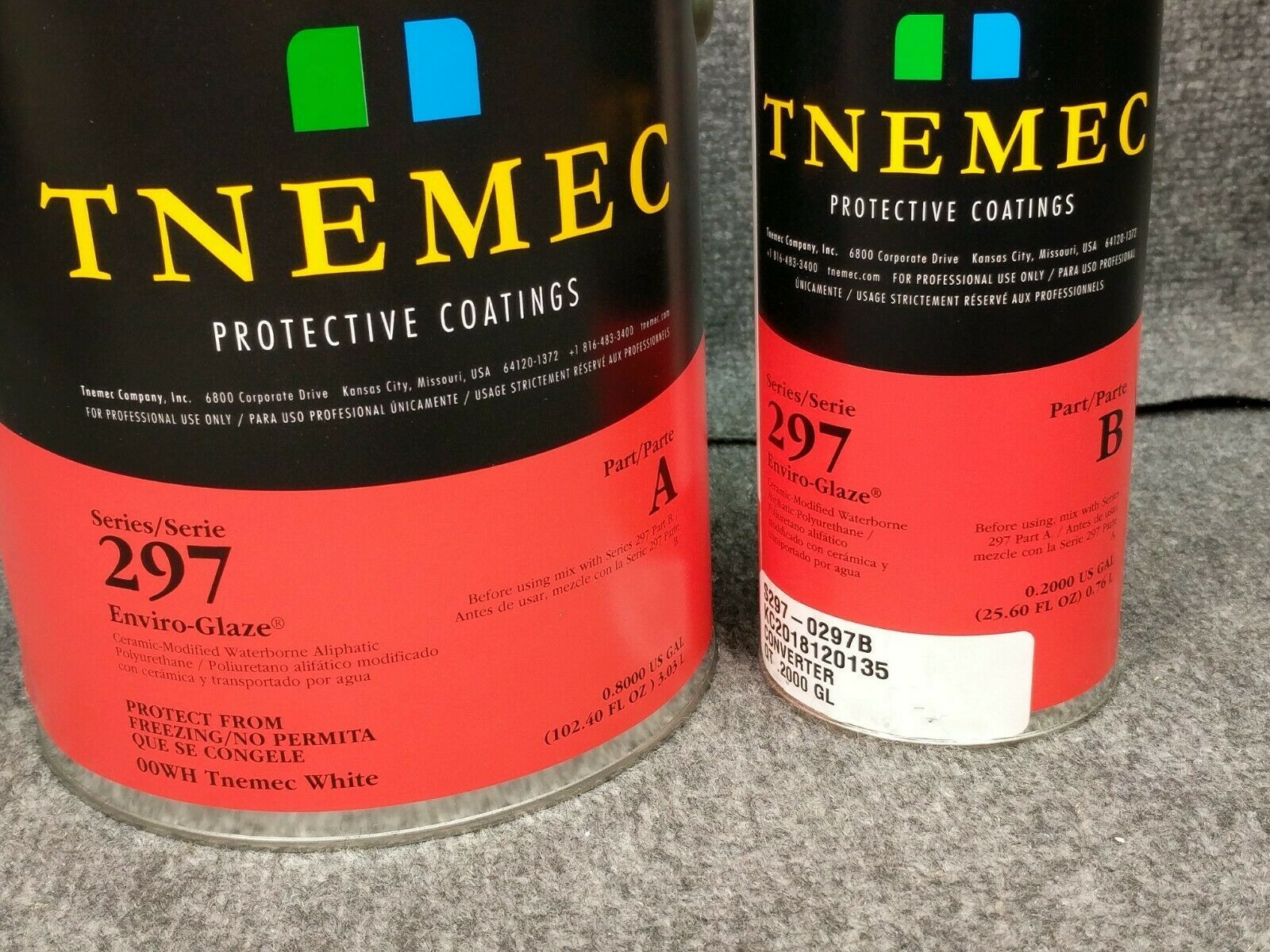 1 Gal Set TNEMEC WHITE Polyurethane Coating Series 297 Parts A&B 1