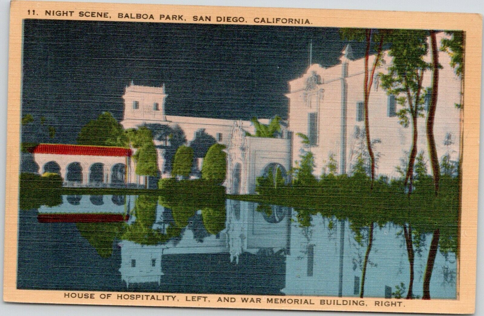 Cool Antique Linen Postcard of Downtown San Diego California