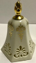 Lenox Pierced Bell Porcelain Ornament ~ Vintage 1990 - Original Box HARD... - $17.94