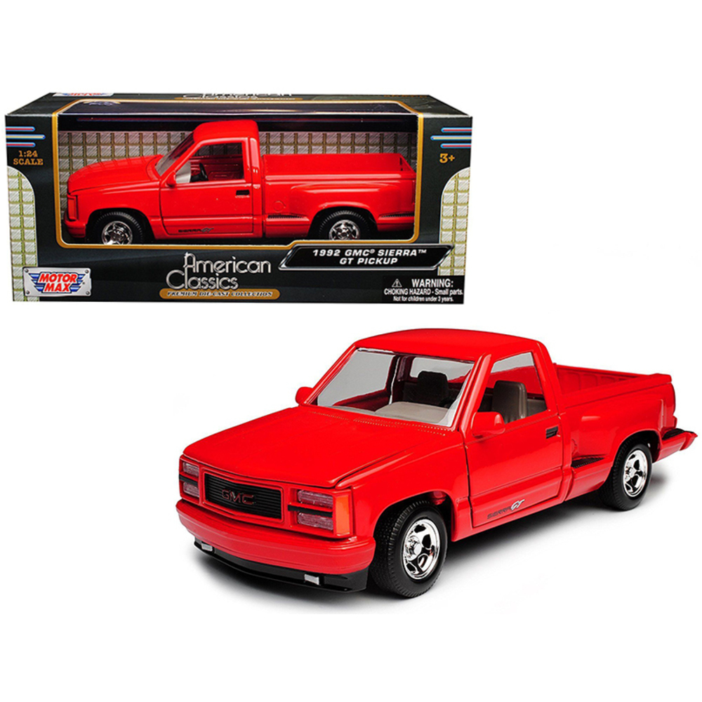 1992 GMC Sierra GT Red Pickup Truck 1/24 Diecast Model by Motormax ...