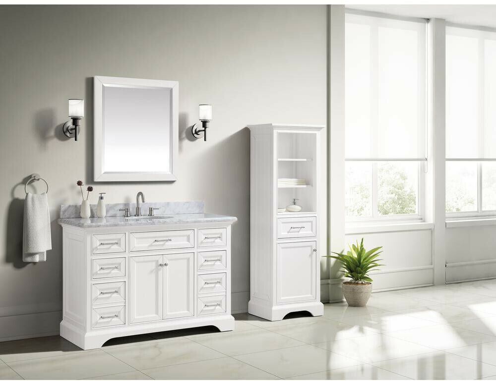 Single Beveled Edge Bathroom Wall Vanity Mirror