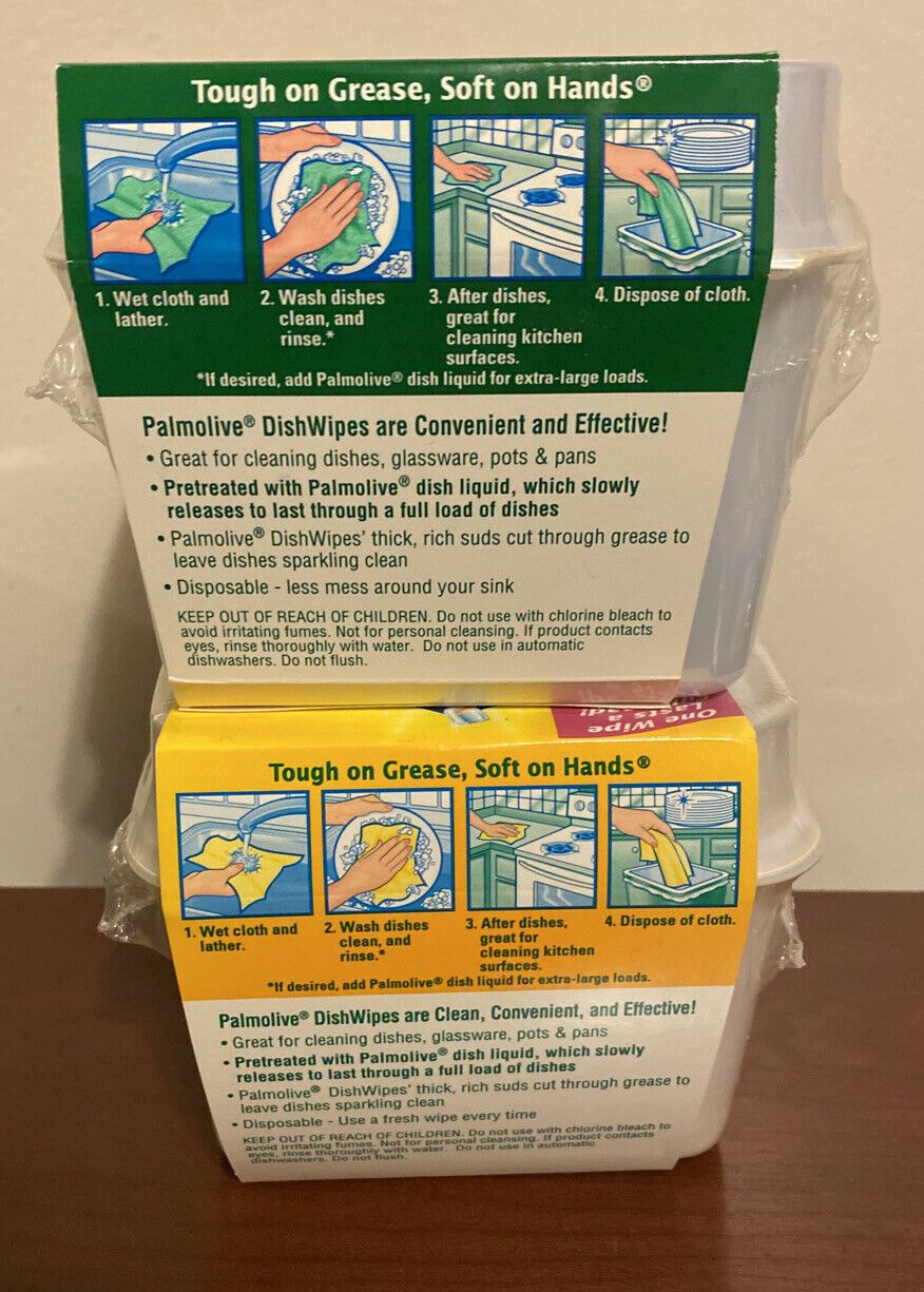 2 Palmolive Dish Wipes Original/Lemon Scent Disposable Cloths Pre