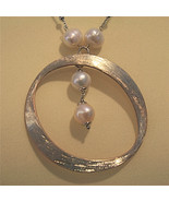 .925 SILVER RHODIUM NECKLACE WITH 10 MM FRESHWATER WHITE PEARLS, 19.69 I... - $54.60