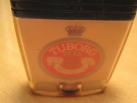 Vintage SCRIPTO VU TUBORG Beer Advertisement Blue Band Silver Toned Lighter - $34.99