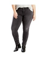 Women Levi&#39;s Plus Size 711 Skinny Jeans Black Acid Wash waist 20W M B4HP - $24.99