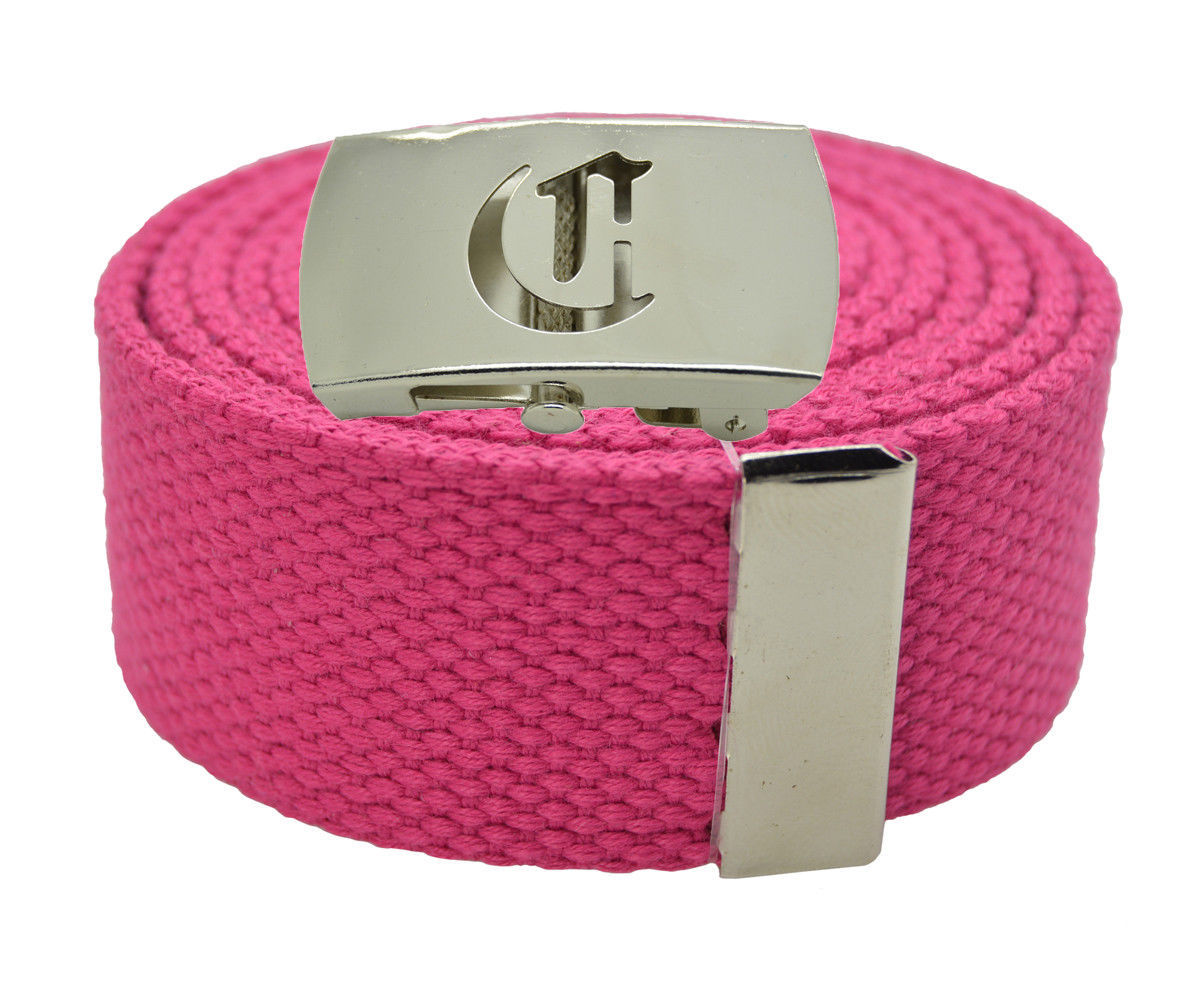 60 54 72 Inches 25 Color Canvas Military Web Belt /& BIG /"B/" Silver Buckle 48