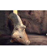 UNUSUAL ANCIENT PRE-COLUMBIAN POTTERY 7&quot; MULTI ANIMAL HEADS FIGURINE - $148.50