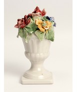 Vintage Capodimonte Floral Figurine Italy 5 Inches Tall - $6.16