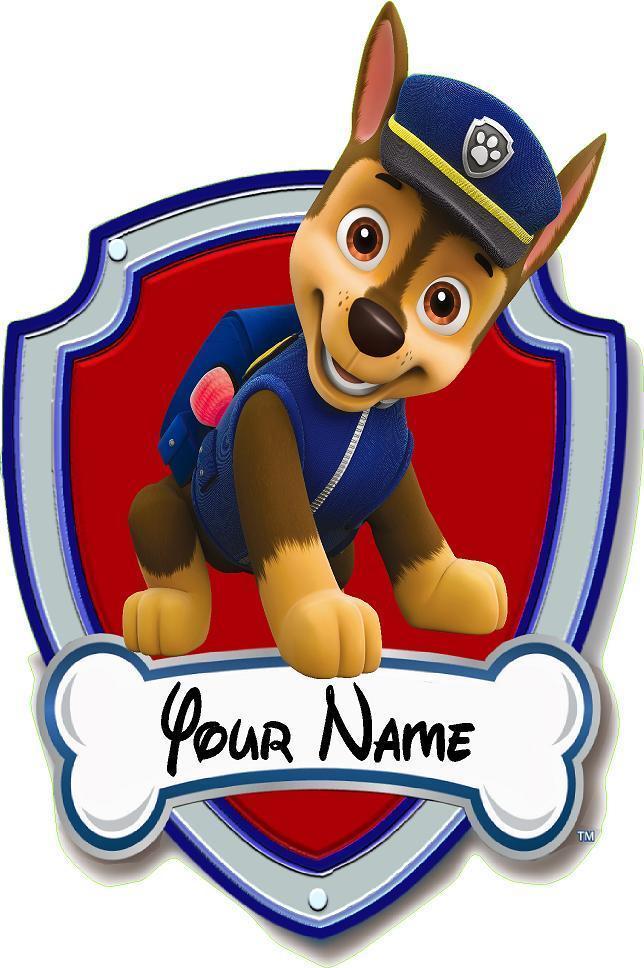 Paw Patrol, Chase shield Window View Color 3D Wall Sticker Wall Mural ...