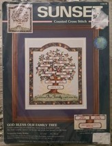 Sunset Counted Cross Stitch Kit God Bless Our Family Tree #13678 New 2000 - $45.99