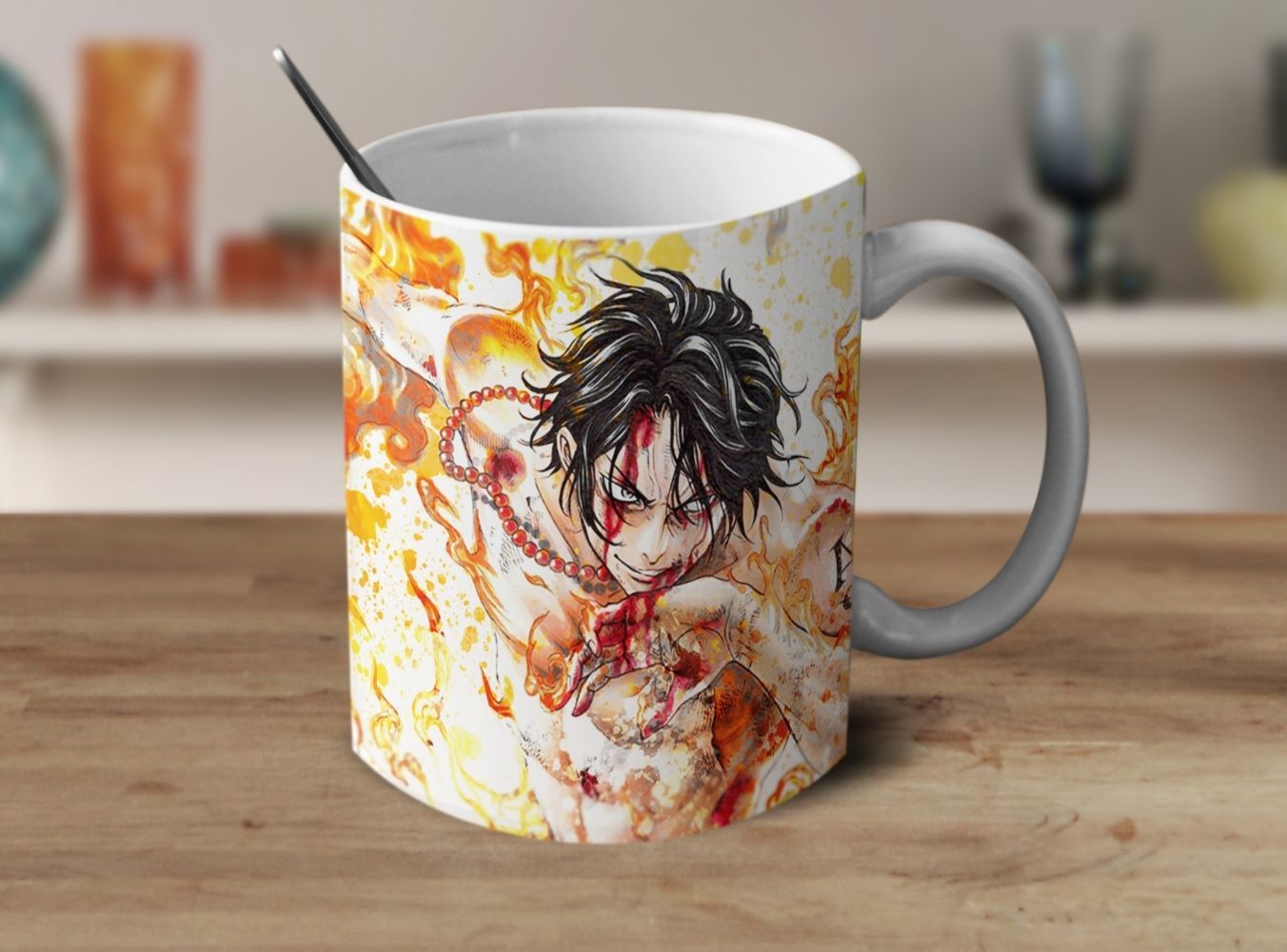 One Piece Anime Ace Coffee Mug Straw Hat Pirates Gift Mug Anime Mug Mugs