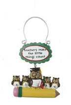 Ksa Resin Hand Painted "Teachers Make The Little Things Count" Xmas Ornament - $12.88