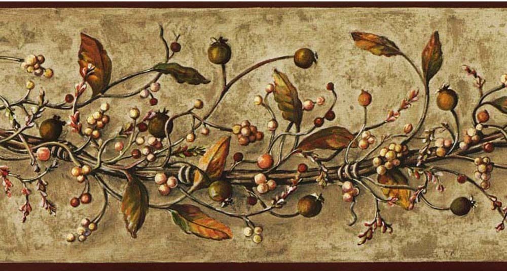 Caroline Vine with Berries Wallpaper Border From York Best Of Country