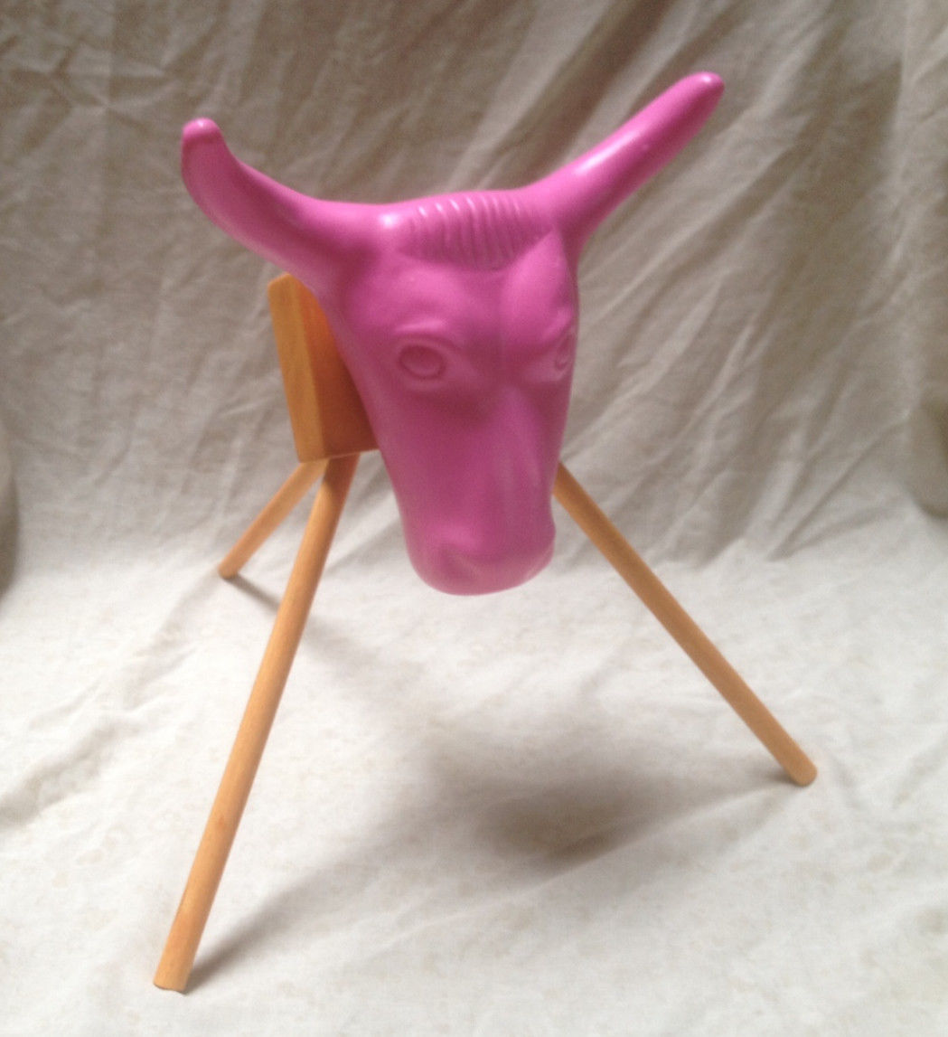 Black Jr Junior Steer Head Team Roping Rope dummy plastic rodeo kids New hot!