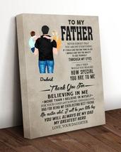 Personalized Canvas, To My Fathers Canvas , Wall Decor Visual Father&#39;s Day - $49.99