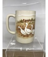 VTG Otagiri White Geese &amp; Farmhouse Mug Coffee Mug Goose 12oz - $6.92
