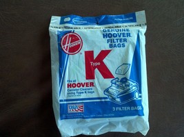 Genuine HOOVER Spirit Vacuum Bag Style K  #4010028K 3 pack  NEW! - $5.94