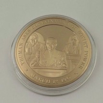 March 12, 1947 Truman Asks Containment Of Soviet Power Franklin Mint Bronze Coin - $12.16
