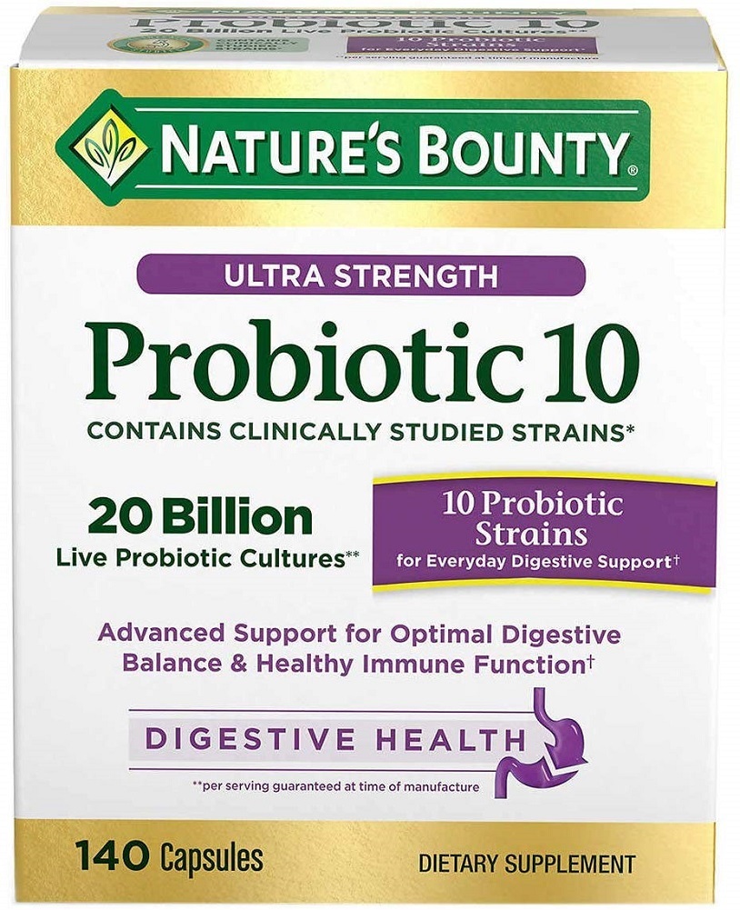 Nature's Bounty - Ultra Strength Probiotic 10 - 140 Capsules (Pack of 2)