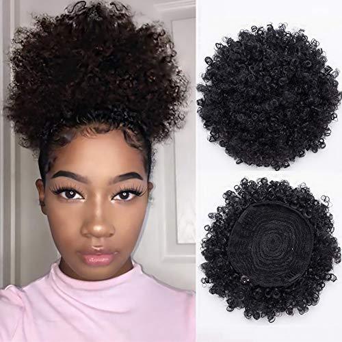 Synthetic Short Afro Kinky Curly Pony Tail High Puff Afro Ponytail ...