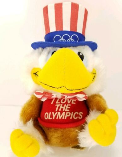 Primary image for Uncle Sam Bald Eagle I love the Olympics Plush Stuffed Animal Applause 1980 VTG
