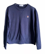 FILA Logo Sweatshirt Kids Xl Navy L/S Knit Shirt Top Cropped Crewneck Gi... - $17.81