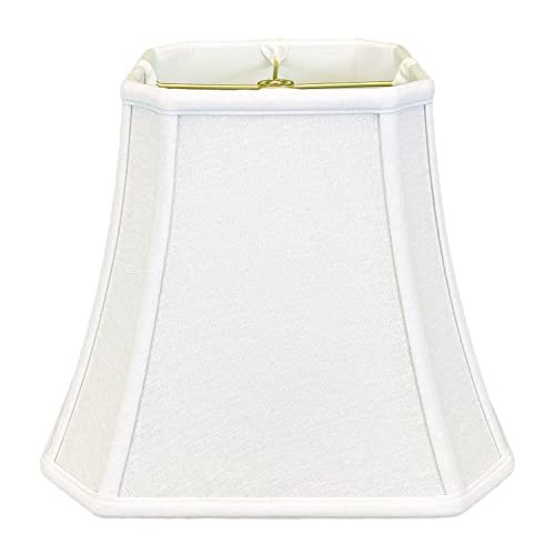 Royal Designs, Inc. Square Cut Corner Bell Lamp Shade, Linen White, 8 x 14 x 11.