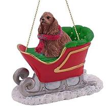 Cocker Spaniel Sleigh Ride Christmas Ornament Brown - DELIGHTFUL! - $17.99