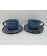 Vintage Dansk Blue Mesa 3.75x2.5” Cup and 6” Saucer Set of 2 Made in Por... - $12.73