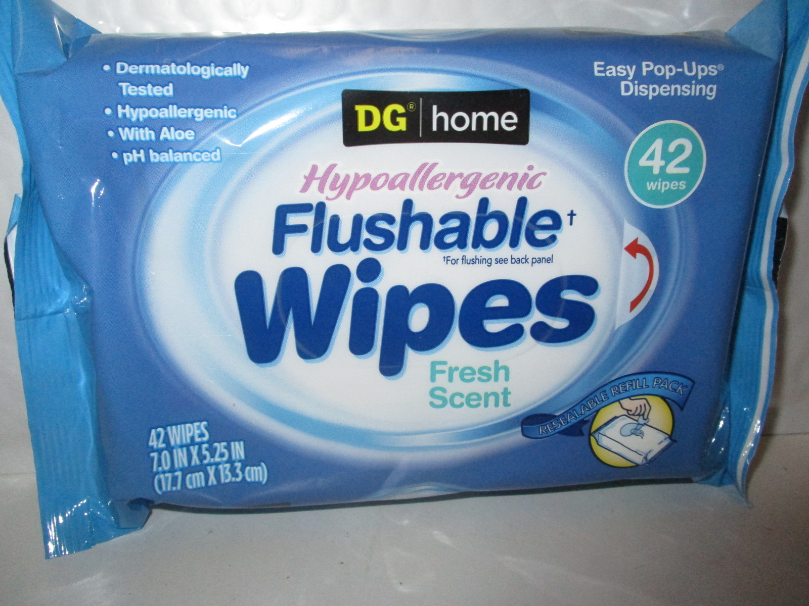 DG Home 42 Flushable Wipes With Fresh Scent Cleaning Wipes & Pads