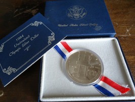 1984 P Olympic Games in Los Angeles Commemorative $1 Coin .999 Fine Silver - $39.60