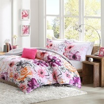 Luxury Bright Pink &amp; Purple Floral Comforter Set AND Decorative Pillows - $92.16+