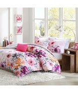 Luxury Bright Pink &amp; Purple Floral Comforter Set AND Decorative Pillows - $97.01+
