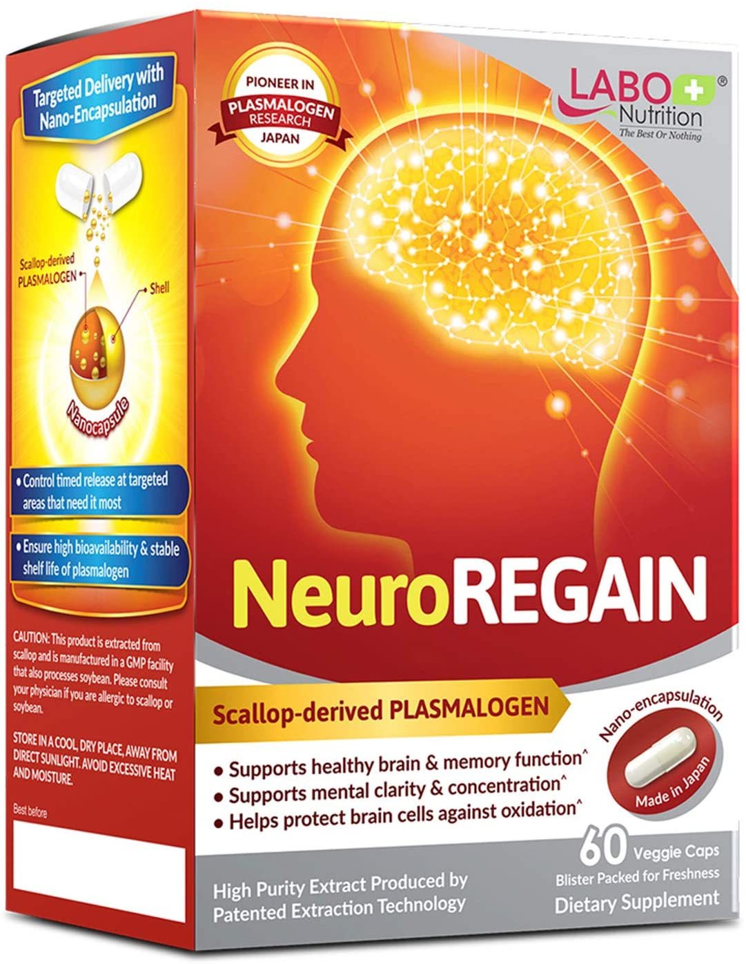 Primary image for LABO Nutrition NeuroREGAIN - Scallop-derived PLASMALOGEN for Brain Deterioration