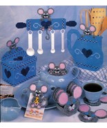 Plastic Canvas Kitchen Mouse Mice Key Utensil Spoon Holder Memo Coaster ... - $12.99