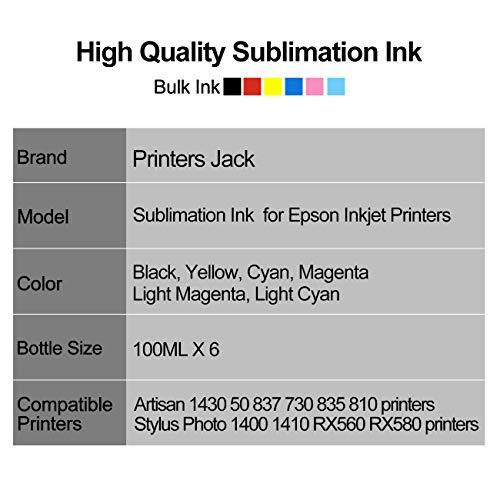 Printers Jack 600ml Sublimation Ink for Inkjet Printer Press Heat