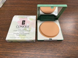  NIB Clinique Stay Matte Sheer Pressed Powder Oil Free 19 Stay Suede 7.6... - $32.68