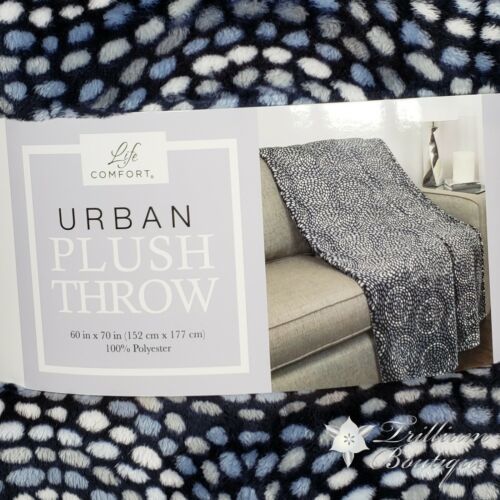 Life Comfort Urban Plush Throw Blanket Polyester Machine Washable 60" x