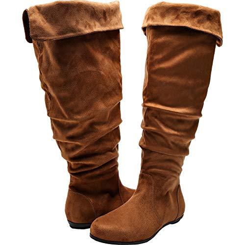 wide leg over the knee flat boots