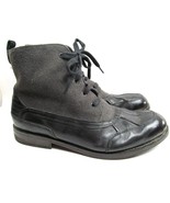 Sebago Coburn Lace Mid Leather Boots Black Grey Men Size 12 M - $25.48