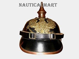 Nauticalmart Imperial German Prussian Leather Pickelhaube Spike Helmet Standard 
