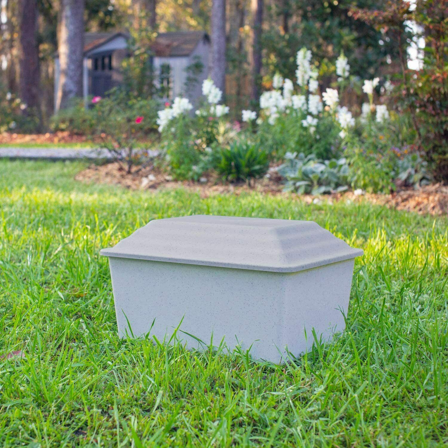 Large Adult Granite Polymer Urn Vault For Ground Burial Funeral   S L1600 