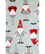 Christmas Gnomes Vinyl Flannel Tablecloth Various Sizes Candy Canes Snow... - $18.99