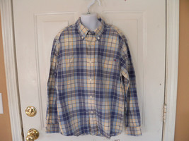 Tommy Hilfiger Blue Plaid Long Sleeve Dress Shirt Size Medium Boy&#39;s EUC - $17.00
