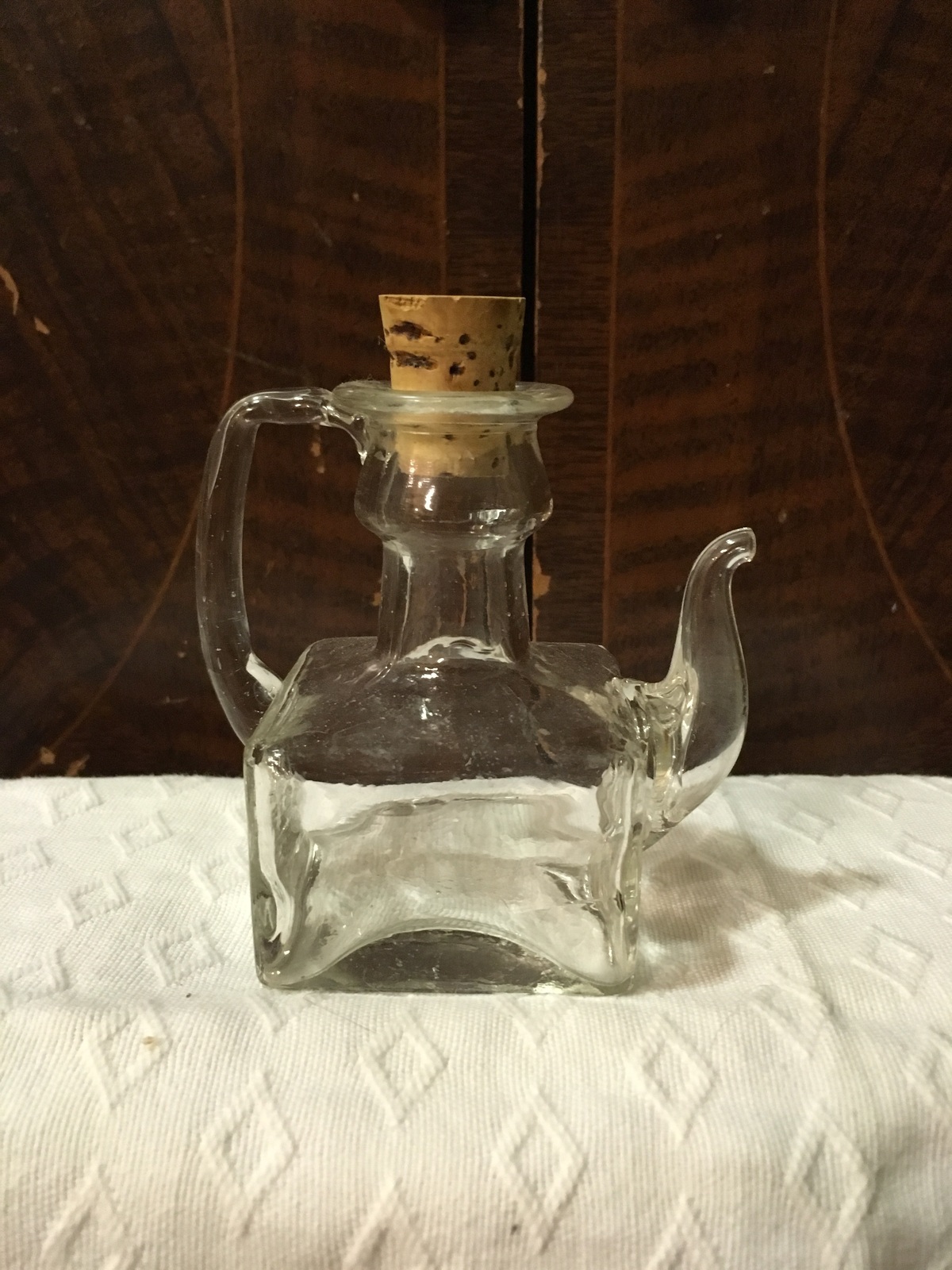 Vintage Square Glass Cruet Bohemian Vinegar And Oil Cruet Retro
