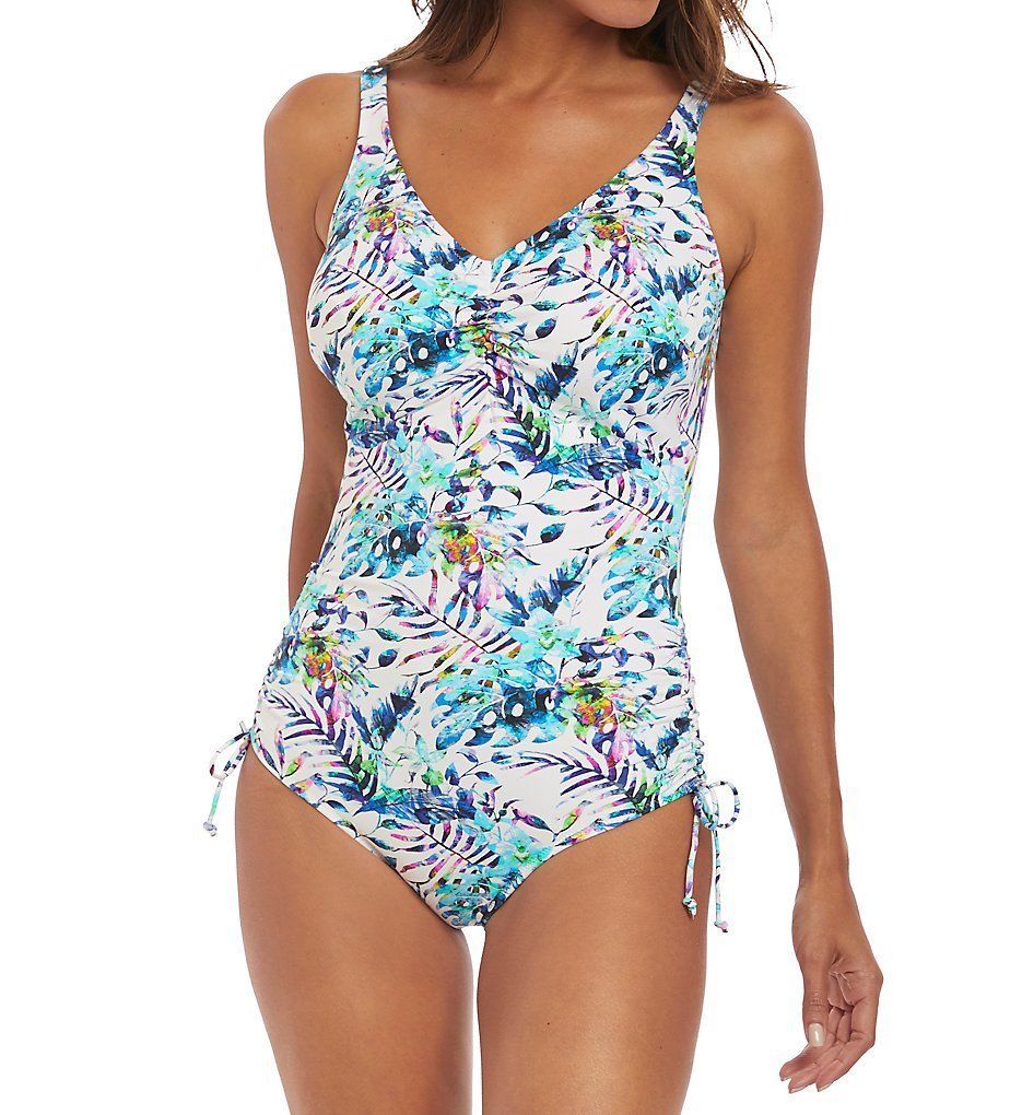 Fantasie Womens Byron Bay Underwire V-Neck Swimsuit with Adjustable Leg